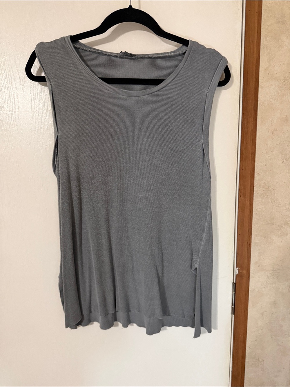 POL Sleeveless Knit Tank Top - Light Gray